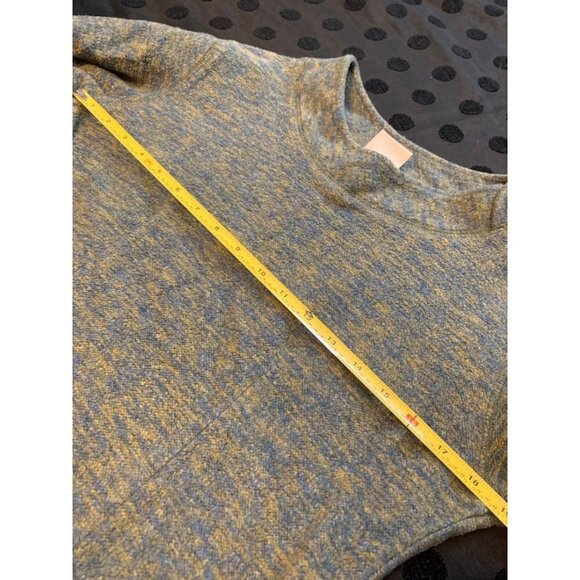 Green Brand Recycled Knit Top Blue Yellow Leaf Button Boho - Picture 8 of 12